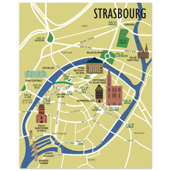 STRASBOURG Classic Semi-Glossy Paper Poster 40x50 cm / 16x20″
